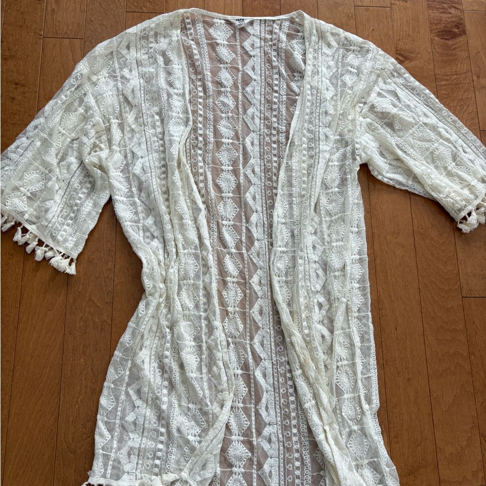 BB Dakota Cream Lace Overlay Top